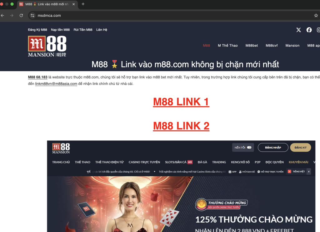 Link M88 mới nhất